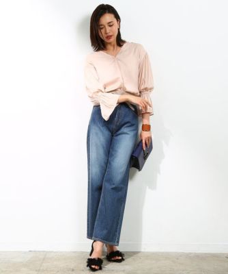 【SALE（三越）】＜ロペ/ROPE'＞ 割繊サテンギャザースリーブブラウス ピンク 【三越・伊勢丹/公式】