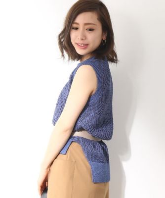 【SALE（三越）】＜ロペ/ROPE'＞ 抄繊糸振り柄ニット ブルーサブ 【三越・伊勢丹/公式】