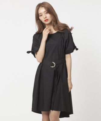 【SALE（三越）】＜ローズティアラ＞ ウエストベルト付きタイプライターワンピース クロ 【三越・伊勢丹/公式】