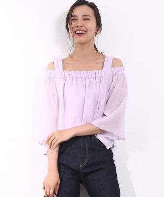 ＜ロペ/ROPE'＞ オフショルダーギャザーブラウス ラベンダー 【三越・伊勢丹/公式】