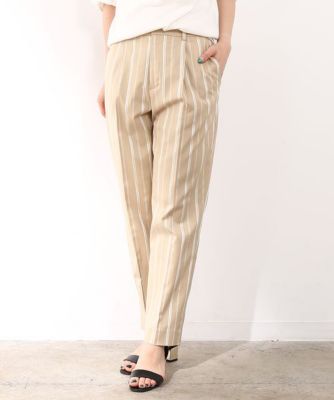 【SALE（三越）】＜ロペ/ROPE'＞ ストライプストレッチタックパンツ ベージュ 【三越・伊勢丹/公式】