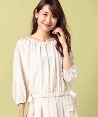 ＜ELISA＞ 【セットアップ対応商品】ウォッシャブルシルクブラウス ベージュ 【三越・伊勢丹/公式】