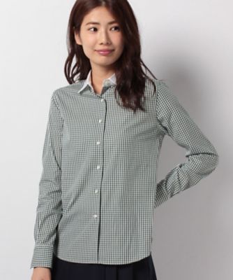 ＜OLD ENGLAND＞ ギンガムチェッククレリックシャツ グリーン 【三越・伊勢丹/公式】