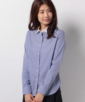 ＜OLD ENGLAND＞ ギンガムチェッククレリックシャツ ブルー 【三越・伊勢丹/公式】