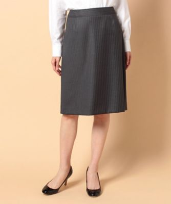 ＜OLD ENGLAND＞ ロロピアーナウールギャバジンスカート チャコールグレー 【三越・伊勢丹/公式】