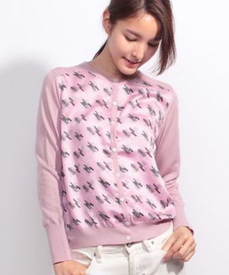 ＜OLD ENGLAND＞ テンセルウールコンビカーディガン ピンク 【三越・伊勢丹/公式】