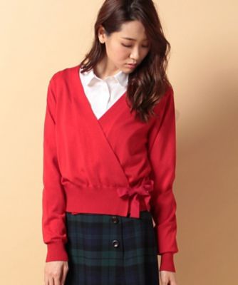 ＜OLD ENGLAND＞ テンセルウールカシュクールカーディガン レッド 【三越・伊勢丹/公式】