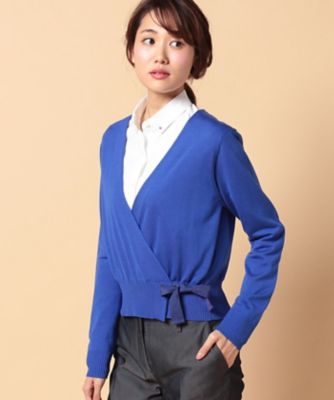 ＜OLD ENGLAND＞ テンセルウールカシュクールカーディガン ブルー 【三越・伊勢丹/公式】