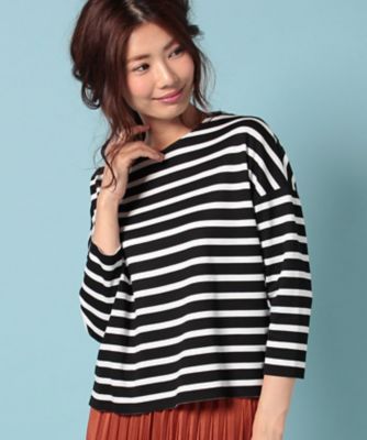 ＜CARA O CRUZ＞ ボーダーTシャツ クロ 【三越・伊勢丹/公式】