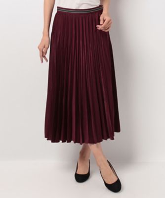 ＜CARA O CRUZ＞ プリーツスカート ワイン 【三越・伊勢丹/公式】