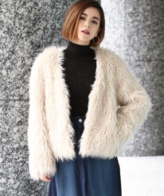 ＜ロペ/ROPE'＞ ウール混チベットラムブルゾン ベージュ 【三越・伊勢丹/公式】