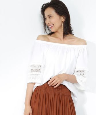 【SALE（三越）】＜ロペ/ROPE'＞ レーススリーブギャザーブラウス シロ 【三越・伊勢丹/公式】