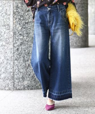 ＜ロペ/ROPE'＞ 【woad blue別注】デニムワイドパンツ コン 【三越・伊勢丹/公式】