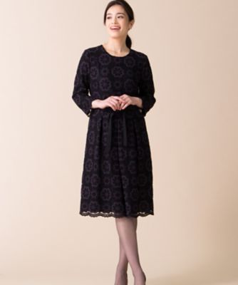 ＜レリアン/Leilian＞ チュール刺繍ワンピース グレー 【三越・伊勢丹/公式】