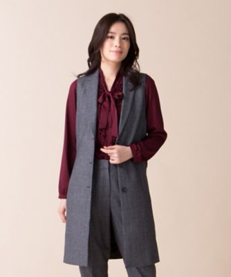 ＜レリアン/Leilian＞ 【セットアップ対応】【CANGIOLI】グレンチェックジレ グレー 【三越・伊勢丹/公式】