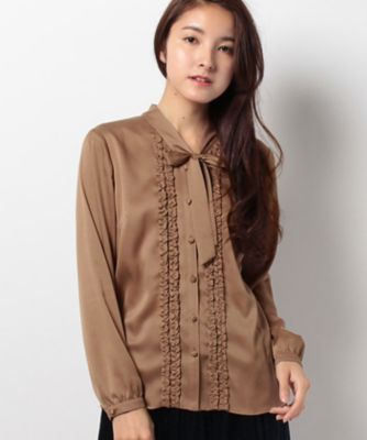 ＜レリアン/Leilian＞ ボウタイブラウス チャイロ 【三越・伊勢丹/公式】