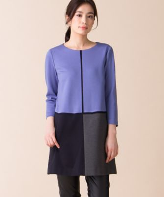 ＜レリアン/Leilian＞ カラーブロックチュニック サックス 【三越・伊勢丹/公式】