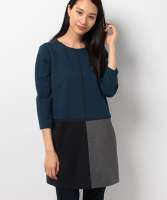 ＜レリアン/Leilian＞ カラーブロックチュニック ミドリ 【三越・伊勢丹/公式】