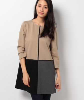 ＜レリアン/Leilian＞ カラーブロックチュニック ベージュ 【三越・伊勢丹/公式】