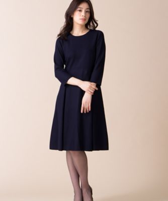 ＜レリアン/Leilian＞ 【セットアップ対応商品】Aラインワンピース ネービーブルー 【三越・伊勢丹/公式】