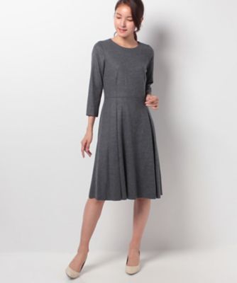 ＜レリアン/Leilian＞ 【セットアップ対応商品】Aラインワンピース グレー 【三越・伊勢丹/公式】