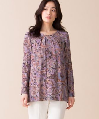 ＜レリアン/Leilian＞ 【BINDA】ペイズリー柄カットソー パープル 【三越・伊勢丹/公式】