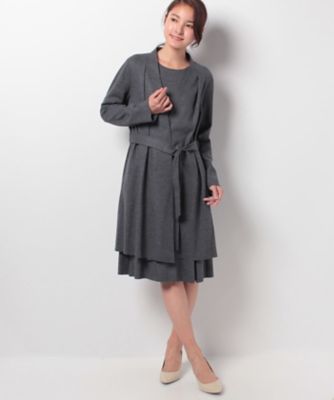 ＜レリアン/Leilian＞ 【セットアップ対応商品】ウールコート グレー 【三越・伊勢丹/公式】