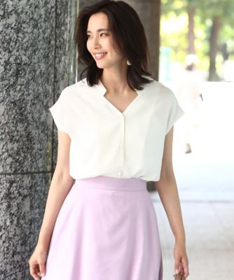 【SALE（三越）】＜ロペ/ROPE'＞ 【手洗い可能】起毛サテンノッチブラウス シロ 【三越・伊勢丹/公式】