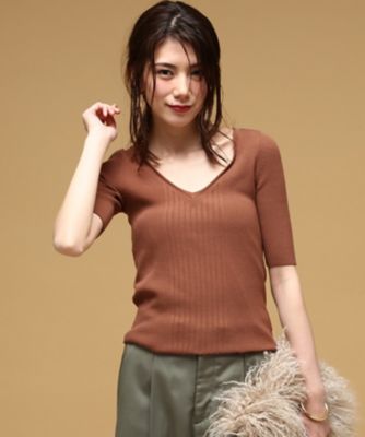 ＜ロペ/ROPE'＞ 【ウォッシャブル】 ビコルテ5分袖プルオーバー チャイロサブ 【三越・伊勢丹/公式】