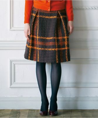 ＜OLD ENGLAND＞ ビッグチェックツィードスカート ブラウン 【三越・伊勢丹/公式】
