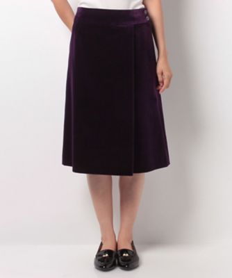 ＜OLD ENGLAND＞ 【セットアップ対応商品】コットンベルベットスカート パープル 【三越・伊勢丹/公式】