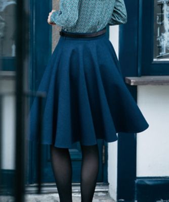 ＜OLD ENGLAND＞ ONEILサーキュラーフレアスカート ネイビー 【三越・伊勢丹/公式】