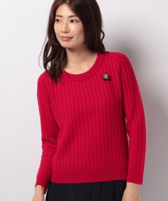 ＜OLD ENGLAND＞ スピリットケーブルニットプルオーバー レッド 【三越・伊勢丹/公式】