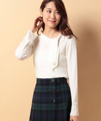 ＜OLD ENGLAND＞ テンセルウールボウタイプルオーバー オフホワイト 【三越・伊勢丹/公式】