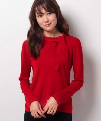 ＜OLD ENGLAND＞ テンセルウールボウタイプルオーバー レッド 【三越・伊勢丹/公式】