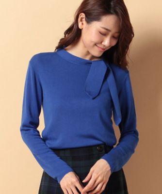 ＜OLD ENGLAND＞ テンセルウールボウタイプルオーバー ブルー 【三越・伊勢丹/公式】