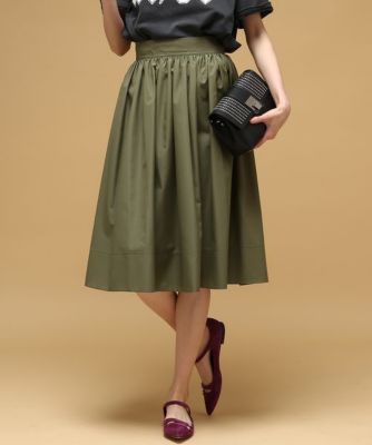 ＜ロペ/ROPE'＞ ギャザーフレアアシメスカート カーキ 【三越・伊勢丹/公式】