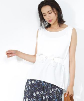 ＜ロペ/ROPE'＞ 【ベルト付き】ノースリーブブラウス シロ 【三越・伊勢丹/公式】