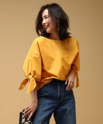 【SALE（三越）】＜ロペ/ROPE'＞ ドルマンリボン袖ブラウス イエロー 【三越・伊勢丹/公式】