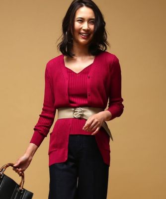 【SALE（三越）】＜ロペ/ROPE'＞ リブニットアンサンブル ワイン 【三越・伊勢丹/公式】