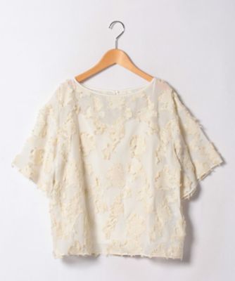 【SALE（三越）】＜ロペ（トールサイズ）/ROPE' ＞ カットジャカードプルオーバー シロ 【三越・伊勢丹/公式】