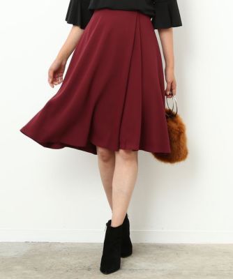 【SALE（三越）】＜ロペ/ROPE'＞ ツイルサイドフレアスカート ワイン 【三越・伊勢丹/公式】