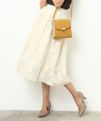 【SALE（三越）】＜ロペ/ROPE'＞ 【セットアップ対応商品】カットジャカードギャザースカート シロ 【三越・伊勢丹/公式】