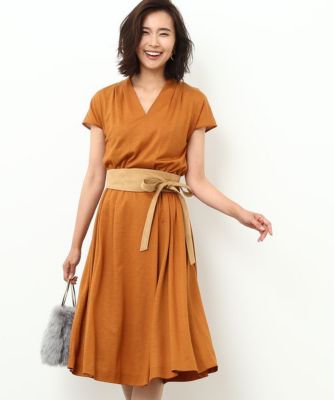 【SALE（三越）】＜ロペ/ROPE'＞ 【ベルト付き】ハリジェンヌワンピース レンガ 【三越・伊勢丹/公式】