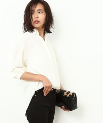 ＜ロペ/ROPE'＞ バックサテンとろみスキッパー シロ 【三越・伊勢丹/公式】