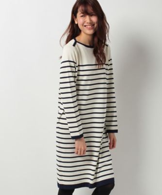 ＜CARA O CRUZ＞ ボーダーワンピース ネービーブルー 【三越・伊勢丹/公式】