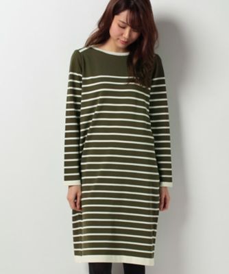 ＜CARA O CRUZ＞ ボーダーワンピース ミドリ 【三越・伊勢丹/公式】