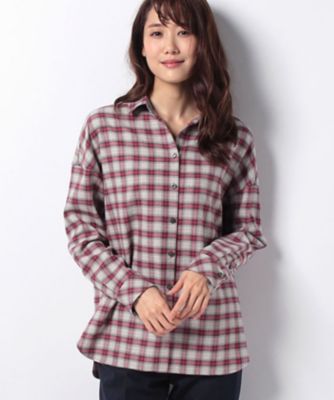 ＜レリアン/Leilian＞ 【SOMELOS】チェックネルシャツ アカ 【三越・伊勢丹/公式】
