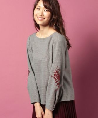 ＜レリアン/Leilian＞ 【セットアップ対応】プルオーバーブラウス ワイン 【三越・伊勢丹/公式】