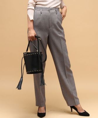 ＜ロペ/ROPE'＞ 【otonaMUSE10月号】【ロペ マドモアゼルxAYA KANEKO】千鳥格子センタープレス9分丈パンツ コゲチャ 【三越・伊勢丹/公式】